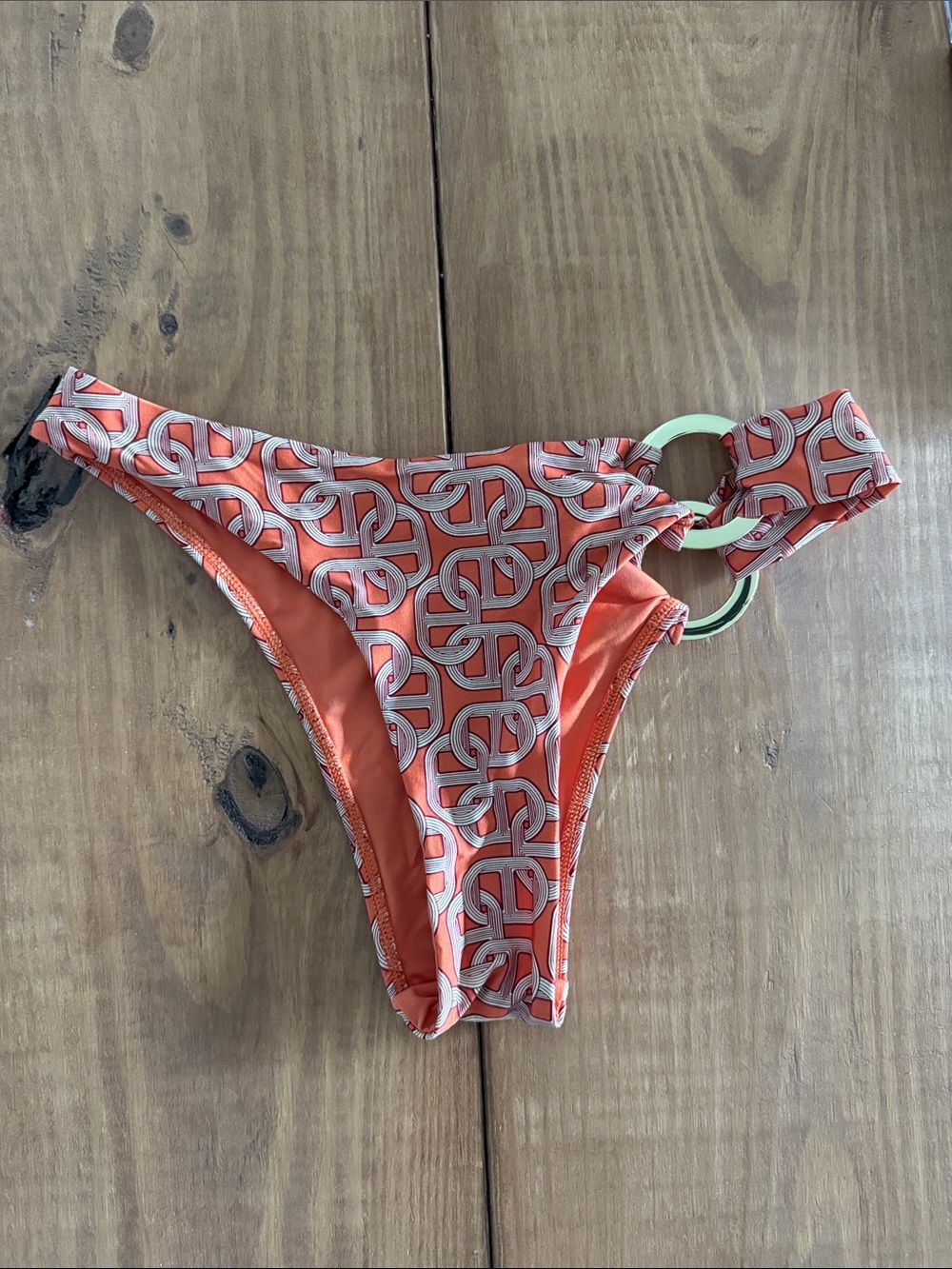 Monday Swimwear Orange Geometric Ring-Side Bikini Bottom